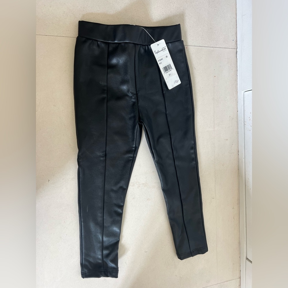 Splendid Black Faux Leather leggings. 3T. BNWT Girls.